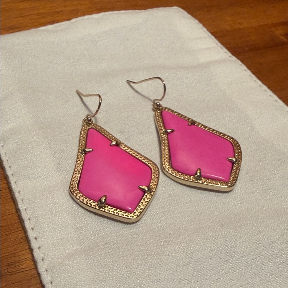 Kendra Scott Hot Pink Statement Drop Earrings
